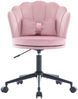 Flieks Drehstuhl mit Rollen Bürostuhl höhenverstellbar (mit schmetterlingsförmiges Lendenkissen und blütenblattförmige Rückenlehne, B55/T62/H73-63 cm), Schminktischstuhl Schreibtischstuhl Ankleidestuhl Samt Bild 4
