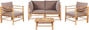 Lounge Set mit Tisch CERRETO Bambusholz Taupe Bild 1