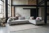 KAWOLA Ecksofa CANE Schlafsofa Daybed mit 2 Armlehnkissen Stoff grau 80 x 210 x 310 cm Bild 4