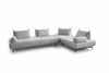 KAWOLA Ecksofa CANE Schlafsofa Daybed mit 2 Armlehnkissen Stoff grau 80 x 210 x 310 cm Bild 3