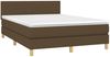 vidaXL Polsterbett mit Matratze Stoff Dunkelbraun 140x200 cm Bild 3