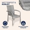 CASARIA 8-tlg. Gartenstuhl-Set, stapelbar & wetterfest, Polyrattan mit Armlehne, bis 160 kg belastbar, Grau Bild 5