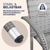 CASARIA 8-tlg. Gartenstuhl-Set, stapelbar & wetterfest, Polyrattan mit Armlehne, bis 160 kg belastbar, Grau Bild 2