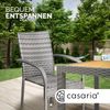 CASARIA 8-tlg. Gartenstuhl-Set, stapelbar & wetterfest, Polyrattan mit Armlehne, bis 160 kg belastbar, Grau Bild 3