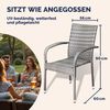 CASARIA 8-tlg. Gartenstuhl-Set, stapelbar & wetterfest, Polyrattan mit Armlehne, bis 160 kg belastbar, Grau Bild 4