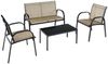 4 TLG. Gartenmöbel Set mit Bank & 2 Stühlen & Couchtisch Lounge Balkonmöbel Set Braun Bild 2