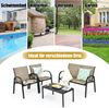 4 TLG. Gartenmöbel Set mit Bank & 2 Stühlen & Couchtisch Lounge Balkonmöbel Set Braun Bild 5