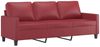 vidaXL 4-tlg. Sofagarnitur mit Kissen Weinrot Kunstleder 3201406 Bild 5