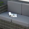 Outsunny Loungesofa Poly-Rattan Sofa mit Kissen 2-Sitzer, Rattansofa 1 Teile, Grau 130 x 70 x 80 cm Bild 4