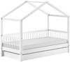 Hausbett FORREST 90 x 190/200 cm Bettschublade Buchenholz Weiß Bild 5