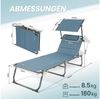 Homecall Sonnenliege mit Dach, schnell trocknender Schaumstoff, XXL, 200x70 cm - (Blau) Bild 4