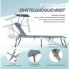 Homecall Sonnenliege mit Dach, schnell trocknender Schaumstoff, XXL, 200x70 cm - (Blau) Bild 3