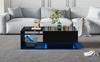 MODFU Couchtisch mit LED-Beleuchtung (1-St, mit 1 Schublade,100x50x32cm), mit Glasplatte und Schubladen, kratzfest Bild 3