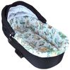 BABYLUX Nestchen für Kinderwagen Stubenwagen BABYWANNE + Matratze 2 Tlg Set Doppelseitig (W15 - Grün + Waldtiere) Bild 2