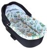 BABYLUX Nestchen für Kinderwagen Stubenwagen BABYWANNE + Matratze 2 Tlg Set Doppelseitig (W15 - Grün + Waldtiere) Bild 4