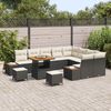 vidaXL Gartensofa-set mit Kissen 12 pcs Schwarz und Creme 3363340 Bild 3