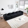 Modulares Sofa aus Cord mit Schlaffunktion & Seitentasche, 270 x 180 x 64 cm, Schwarz Bild 5