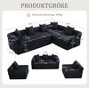 Modulares Sofa aus Cord mit Schlaffunktion & Seitentasche, 270 x 180 x 64 cm, Schwarz Bild 4