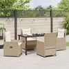 vidaXL Garten Essgruppe 5 pcs Beige und Hellgrau Poly-Rattan 3380969 Bild 4