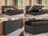 CORIVO CLASSIC Polsterbett mit Bettkasten & Stauraum, Doppelbett, inkl. Lattenrost, Metall-Hebeautomat mit Gasdruckfedern, mit Pocket Matratze - Grau Kunstleder - VIRE LUX Bild 2