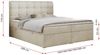 Boxspringbett, Schlafzimmerbett, Bettkasten - FAST - 180x200cm - Beige Velours - H3 Bild 5