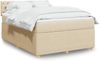 vidaXL Boxspringbett mit Matratze Creme 140x200 cm Stoff 3287491 Bild 1