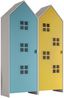 Kleiderschrank >CASAMI BRUGES< in Korpus Weiß / Front Blau u. Gelb, MDF Bild 2
