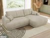 RINA L Design Ecksofa, Schlaffunktion & Stauraum, DL-System, Wellenfedern, Liegefläche 220x155 cm, freistehendes Polstersofa, Schlafcouch - Beige Velvet - Rechts Seite Bild 5