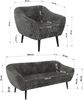Wohnzimmerset PIRS 1-1-3, Skandinavisches 3-Sitzer Sofa mit Sesseln, Sofa mit Wellenfederung, schwarze Füße, Skandinavisches Möbelset - Grau Cord Bild 5