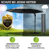 BRAST Alu Sonnenschirm Ampelschirm Ø300cm Grau Schützhülle UV-Schutz 50+ wasserabweisend drehbar & höhenverstellbar Bild 4