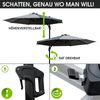 BRAST Alu Sonnenschirm Ampelschirm Ø300cm Grau Schützhülle UV-Schutz 50+ wasserabweisend drehbar & höhenverstellbar Bild 5