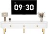 Lowboard, TV-Schrank mit Schubladen, goldenen Griffen und Beinen, geschwungenen Ecken Bild 2