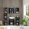Badezimmer-Set "Spice" schwarz matt (5tlg.) mit Hochschrank, Waschbeckenunterschrank, Spiegelschrank, Kommode und Hängeschrank - 170 x 191 x 32 cm (B/H/T) Bild 3