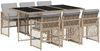 vidaXL 7-tlg. Garten-Essgruppe mit Kissen Beige Poly Rattan 3210732 Bild 2
