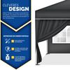 tillvex® 2X Seitenwand rot für Pavillon 3x3m & 3x6m | Faltpavillon Seitenteile wasserabweisend | Seitenfenster & Reißverschluss | Seitenwände für Gartenzelt Partyzelt Bild 2