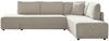 KAWOLA Schlafsofa SADIRA Ecksofa Cord cremeweiß Recamiere rechts 89 x 209 x 288 cm Bild 3