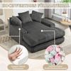 LVHOM Lazy Sofa Cordstoff mit Kissen, Bodensofa 125 × 155 × 63 cm, Schlafsofa Couch mit Memory-Schaum, Chaiselounge Sessel, Dunkelgrau Bild 4