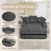 LVHOM Lazy Sofa Cordstoff mit Kissen, Bodensofa 125 × 155 × 63 cm, Schlafsofa Couch mit Memory-Schaum, Chaiselounge Sessel, Dunkelgrau Bild 3