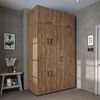 Roomart Waschmaschinenschrank- DORA-I- 130 cm breit – Waschmaschinen- & Trockner-Überbau mit Türen und Ausziehplatte, Bad & Waschküche • Eiche Bild 2