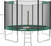Songmics Trampolin mit Sicherheitsnetz, Leiter und gepolsterten Stangen, schwarz-grün, Ø 427 cm Bild 5