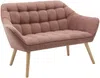 Vente-unique - CASERTA Sofa and armchair set Stoff Puderrosa - B 73 cm x H 77 cm x L 127 cm82 cm Bild 3