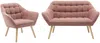 Vente-unique - CASERTA Sofa and armchair set Stoff Puderrosa - B 73 cm x H 77 cm x L 127 cm82 cm Bild 2