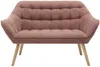Vente-unique - CASERTA Sofa and armchair set Stoff Puderrosa - B 73 cm x H 77 cm x L 127 cm82 cm Bild 4