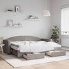 vidaXL Tagesbett Ausziehbar mit Schubladen Taupe 80x200 cm Stoff 3197240 Bild 1