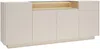 Vente-unique - ALIVENTO Sideboard GlasHolz, Platte BeigeBeige - B 39,5 cm x H 83 cm x L 203 cm Bild 3