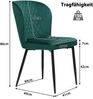 Stuhl, Grün Samt mit Metallgestell, ergonomisch gepolstert, 6 Set Bild 4