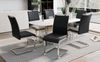 Merax Freischwinger(Set, 6 St), Moderne Esszimmerstühle 6er Set, Rückenlehne aus PU Kunstleder und Leinen, für Esszimmer, Gast Bürostuhl, schwarz Bild 3