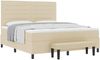 vidaXL Boxspringbett mit Kissen mit Kopfteil Creme 180 x 200 cm Stoff 3344014 Bild 2