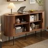 Modernes MDF Sideboard mit Rolljalousie-Türen, Aluminiumgriffen & Eisenbeinen – Vielseitiger Aufbewahrungsschrank für Wohnzimmer, Esszimmer & moderne Einrichtung Bild 3