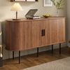 Modernes MDF Sideboard mit Rolljalousie-Türen, Aluminiumgriffen & Eisenbeinen – Vielseitiger Aufbewahrungsschrank für Wohnzimmer, Esszimmer & moderne Einrichtung Bild 5